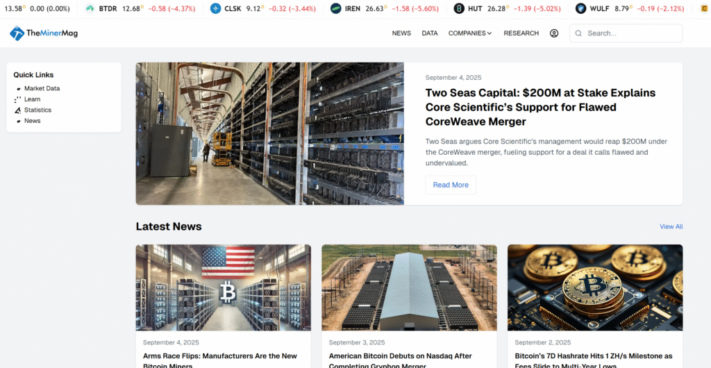 TheMinerMag website